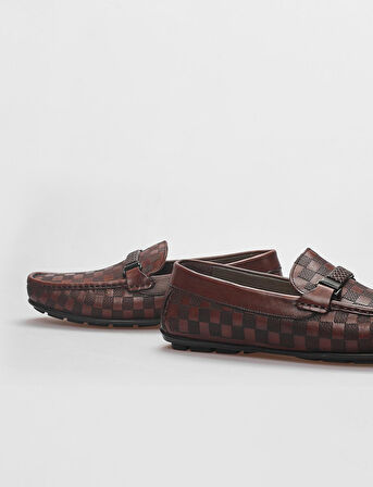 %100 Hakiki Deri Kahverengi Toka Detaylı Erkek Loafer