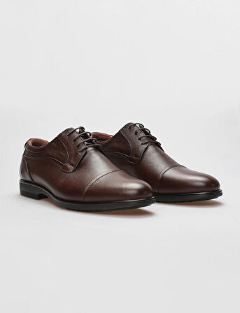 Hakiki Deri Kahverengi Bağcıklı Erkek Günlük Ayakkabı