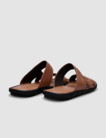 %100 Hakiki Deri Taba Erkek Günlük Terlik