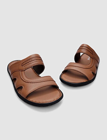 %100 Hakiki Deri Taba Erkek Günlük Terlik