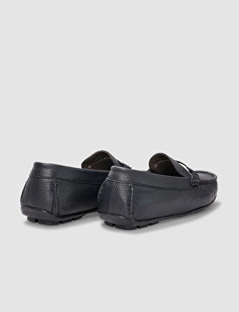 Hakiki Deri Lacivert Tokalı Erkek Loafer