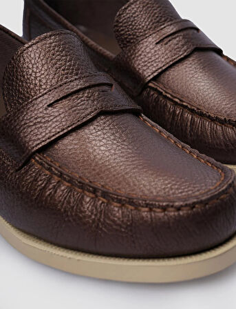 %100 Hakiki Deri Kahverengi Kadın Günlük Ayakkabı