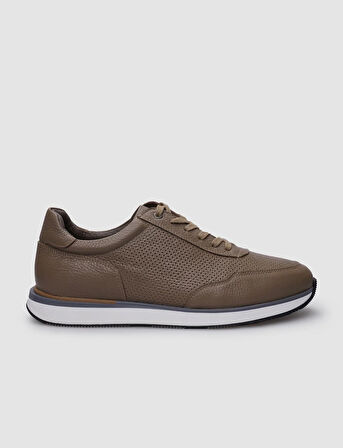 %100 Hakiki Deri Vizon Bağcıklı Erkek Sneaker