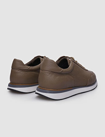 %100 Hakiki Deri Vizon Bağcıklı Erkek Sneaker