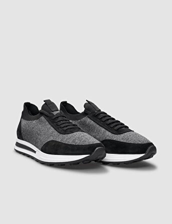 Triko Siyah Bağcıklı Erkek Spor Ayakkabı