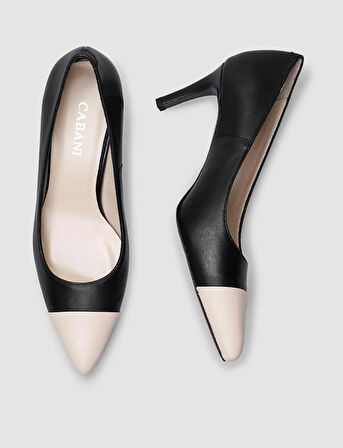 Cabani %100 Hakiki Deri Siyah Kadın Stiletto