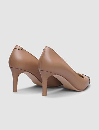 Cabani %100 Hakiki Deri Vizon - Siyah Kadın Stiletto