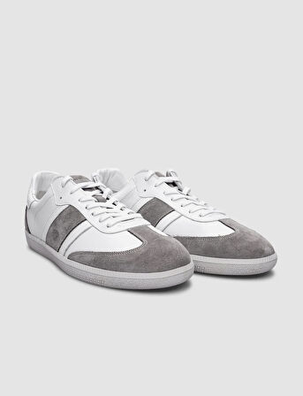 %100 Hakiki Deri Beyaz Bağcıklı Erkek Sneaker
