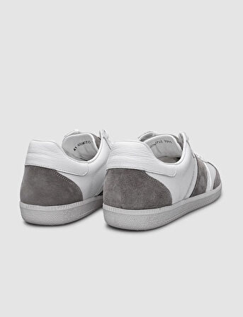 %100 Hakiki Deri Beyaz Bağcıklı Erkek Sneaker