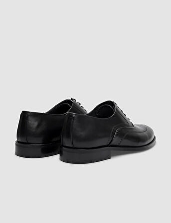 Hakiki Deri Siyah Bağcıklı Erkek Klasik Ayakkabı