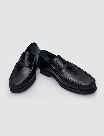 %100 Hakiki Deri Siyah Comfort Erkek Klasik Ayakkabı