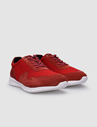 Triko Kırmızı Bağcıklı Erkek Spor Ayakkabı