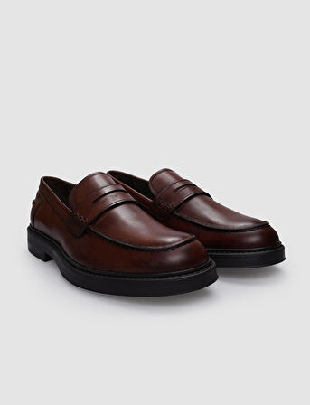 %100 Hakiki Deri Kahverengi Erkek Günlük Ayakkabı