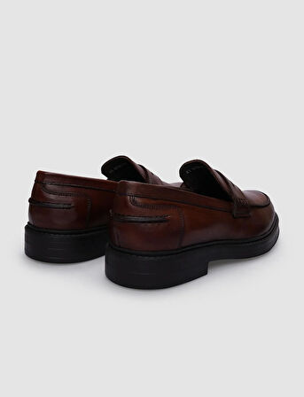 %100 Hakiki Deri Kahverengi Erkek Günlük Ayakkabı