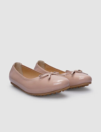 %100 Hakiki Deri Bej Fiyonk Detaylı Kadın Günlük Ayakkabı