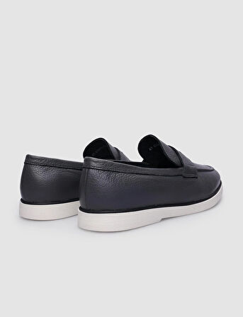 %100 Hakiki Deri Gri Erkek Günlük Ayakkabı