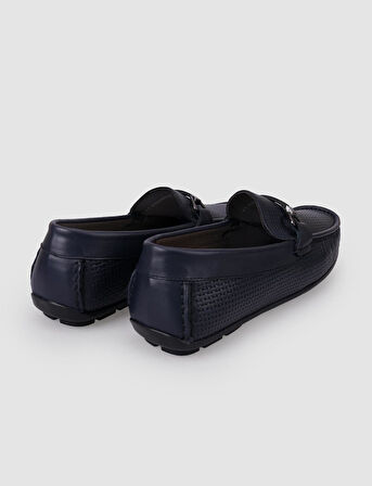 Cabani %100 Hakiki Deri Lacivert Tokalı Erkek Loafer