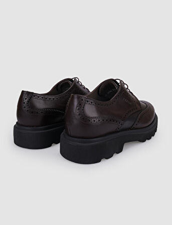 %100 Hakiki Deri Kahverengi Bağcıklı Erkek Günlük Ayakkabı