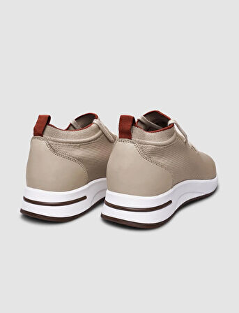Triko Bej Bağcıklı Kadın Sneaker
