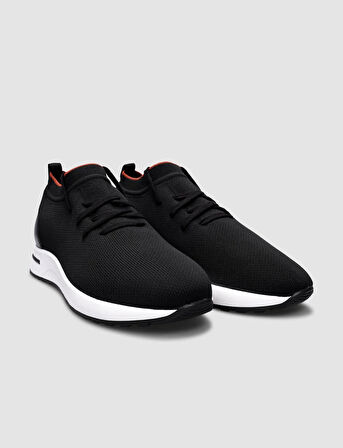 Triko Siyah Bağcıklı Kadın Sneaker