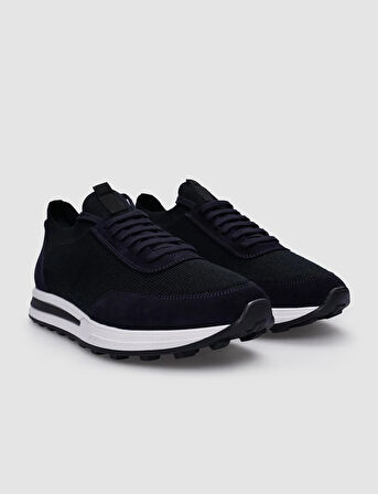 Triko Lacivert Bağcıklı Erkek Sneaker