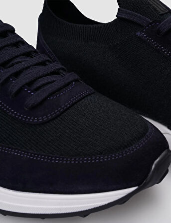 Triko Lacivert Bağcıklı Erkek Sneaker
