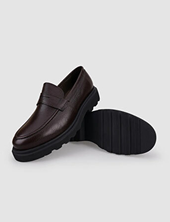 %100 Hakiki Deri Kahverengi Erkek Günlük Ayakkabı