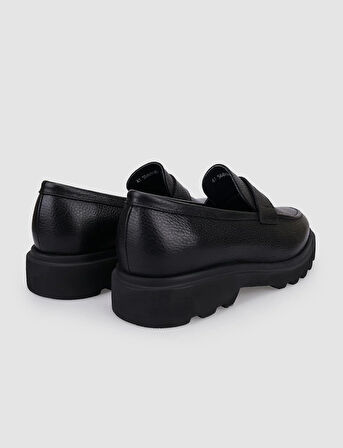 %100 Hakiki Deri Siyah Erkek Günlük Ayakkabı