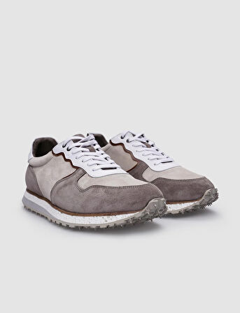 %100 Hakiki Deri Vizon Bağcıklı Erkek Spor Ayakkabı