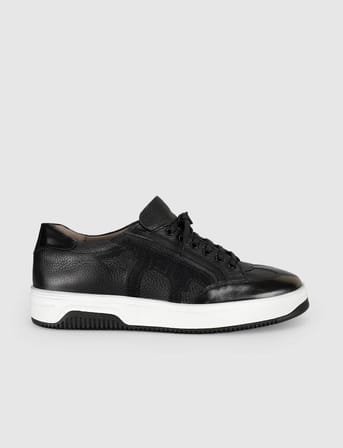 Premium Deri Siyah Erkek Sneaker