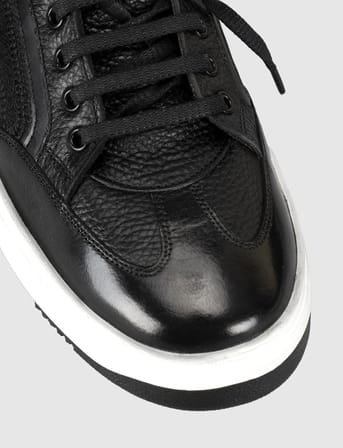 Premium Deri Siyah Erkek Sneaker