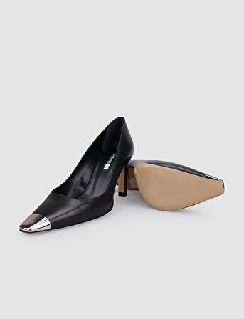 Cabani %100 Hakiki Deri Siyah Kadın Topuklu Ayakkabı