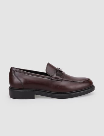 %100 Hakiki Deri Kahverengi Tokalı Erkek Loafer