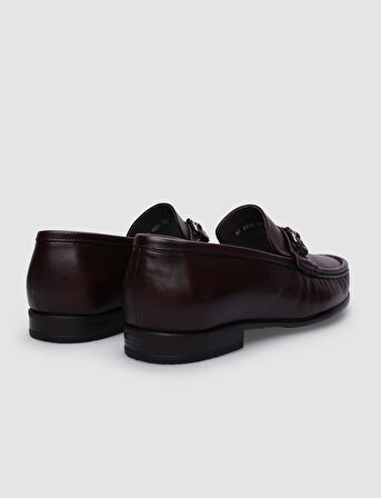 %100 Hakiki Deri Kahverengi Erkek Loafer