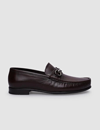 %100 Hakiki Deri Kahverengi Erkek Loafer
