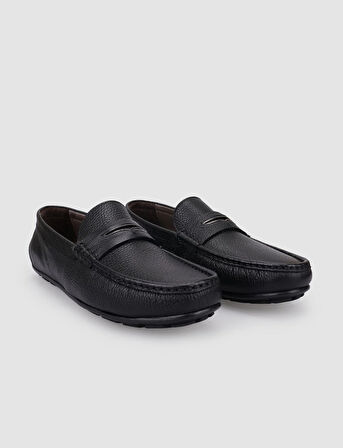 %100 Hakiki Deri Siyah Erkek Loafer