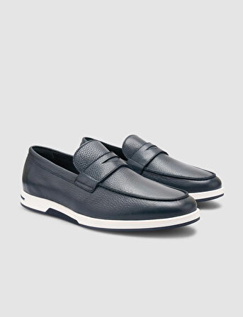 Cabani %100 Hakiki Deri Lacivert Erkek Loafer