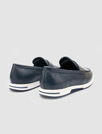 Cabani %100 Hakiki Deri Lacivert Erkek Loafer