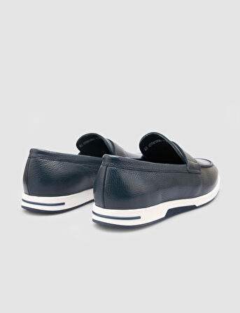 Cabani %100 Hakiki Deri Lacivert Erkek Loafer