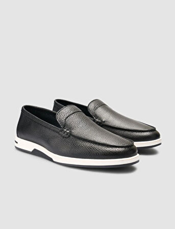 %100 Hakiki Deri Siyah Erkek Loafer