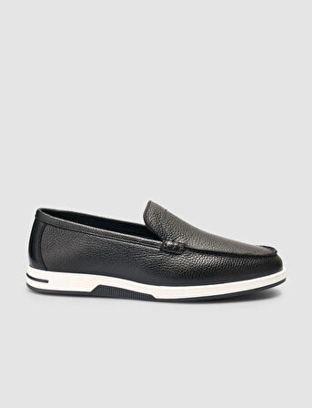 %100 Hakiki Deri Siyah Erkek Loafer