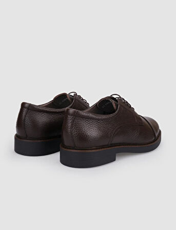 %100 Hakiki Deri Kahverengi Bağcıklı Erkek Günlük Ayakkabı