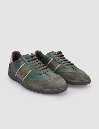 %100 Hakiki Deri Haki Bağcıklı Kadın Sneaker