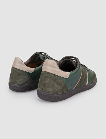 %100 Hakiki Deri Haki Bağcıklı Kadın Sneaker