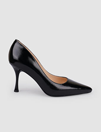 Cabani %100 Hakiki Deri Siyah Rugan Kadın Stiletto