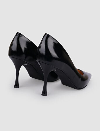 Cabani %100 Hakiki Deri Siyah Rugan Kadın Stiletto