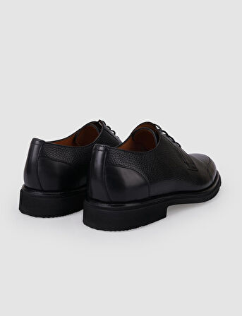 %100 Hakiki Deri Siyah Bağcıklı Erkek Klasik Ayakkabı