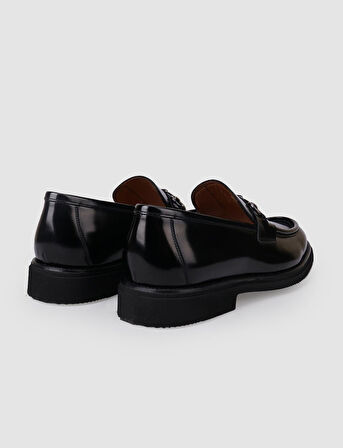 %100 Hakiki Deri Siyah Açma Tokalı Erkek Klasik Ayakkabı