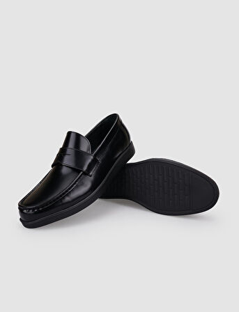 %100 Hakiki Deri Siyah Açma Erkek Günlük Ayakkabı