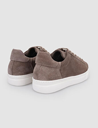 %100 Hakiki Deri Vizon Süet Bağcıklı Erkek Spor Ayakkabı